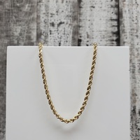 22" 10K Semi Solid Rope Chain Necklace