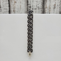 David Yurman Curb Chain Bracelet Sterling Silver with Black Diamonds