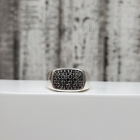 David Yurman Pavé Signet Ring w/ Black Diamonds