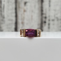 14K Pink Tourmaline Diamond Ring 