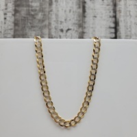 20" 14K Solid Diamond Cut Curb Link Necklace