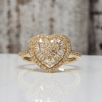 14K Diamond Heart Shaped Ring