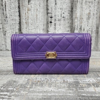Chanel Purple Calf Leather Wallet