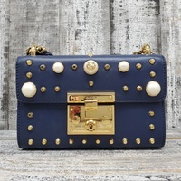 Gucci Calfskin Studded Small Padlock Shoulder Bag