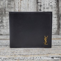 Saint Laurent Tiny Monogram East/West Leather Wallet