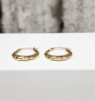 14K Twisty Small Hoop Earrings
