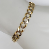 8" 10K Diamond Cut Curb Link Bracelet