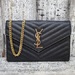 Saint Laurent Cassandre Chain Matelassé Textured-leather Wallet
