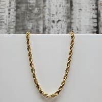 20" 14K Semi Solid Rope Chain Necklace