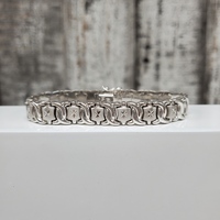 7" 14K Fancy Design Semi Solid Link Bracelet