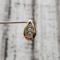 14K Teardrop Diamond Pendant