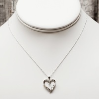 14K Diamond Heart Pendant w/ 18" Thin Chain