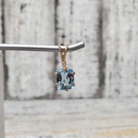 14K Colored Stone Diamond Pendant