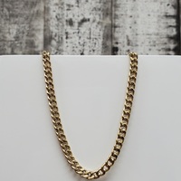 18" 10K Semi Solid Curb Link Necklace