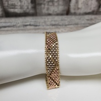 8.25" 14K TriColor Fancy Flat Link Bracelet