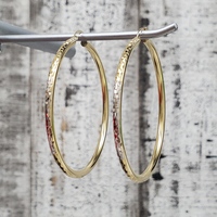 14K Fancy Cut Hoop Earrings