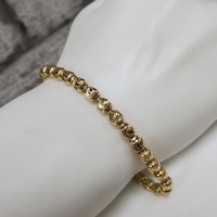 8.25" 10K Fancy Bead Design Bracelet