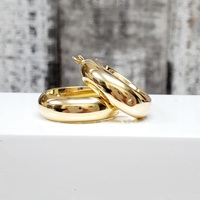 10K Semi Solid Hoop Earrings