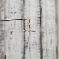 14K Diamond Cross Religious Pendant
