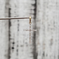 14K Diamond Cross Religious Pendant