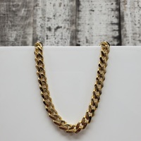 16" 14K Semi Solid Cuban Link Necklace w/ CZ Clasp