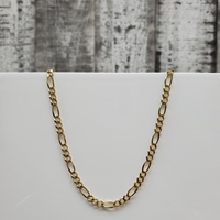 22.25" 14K Solid Figaro Link Necklace