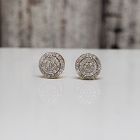 10K Diamond Cluster Stud Earrings w/ Screwbacks