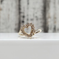 10K Diamond Heart Shaped Ring