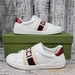 Gucci Ace Stripe Leather Sneaker 'White Red Black' Size 7 (8US) 