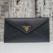 Prada Black Vitello Move Leather Long Envelope Wallet