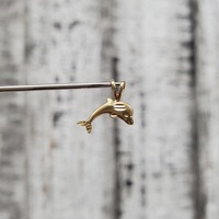 14K Small Dolphin Pendant