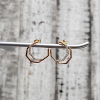 14K Diamond Friction Backs Earrings 