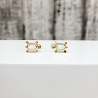 14K Turtle Opal Baby Earrings w/ Baby Backs