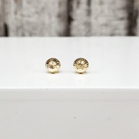 14K Fancy Dome Shaped Baby Earrings