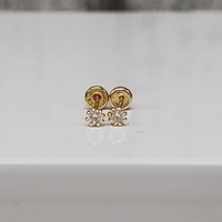 14K CZ Stud Baby Earrings w/ Baby Backs Earrings