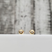 14K CZ Circular Design Baby Earrings