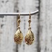 14K Dangle Textured Design Earrings