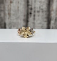 14K TriColor Flower Design Ring
