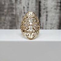 14K Large Fancy CZ Ring