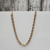 20" 14K TriColor Valentino Link Heart Design Necklace