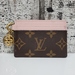 LV Charm Card Holder Monogram And Pink With Blossom Charm