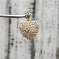 14K Heart CZ Pendant