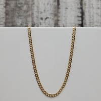 24" 14K Diamond Cut Curb Link Necklace
