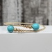 14K Bead Design Bangle w/ Turquoise Beads on Ends