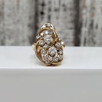 14K Diamond Free Form Ring