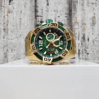 Invicta 34156 Gold Tone Green Dial + Bezel Watch