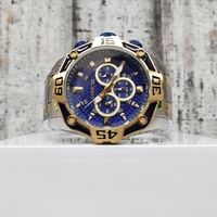 Invicta 33845 Stainless Steel + Gold Tone Blue Dial Watch 