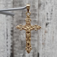 10K Fancy Design Jesus Crucifix Cross Religious Pendant