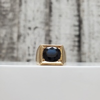 18K Dark Blue Sapphire Ring