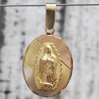 14K Tricolor Virgin Mary / Guadalupe Religious Pendant